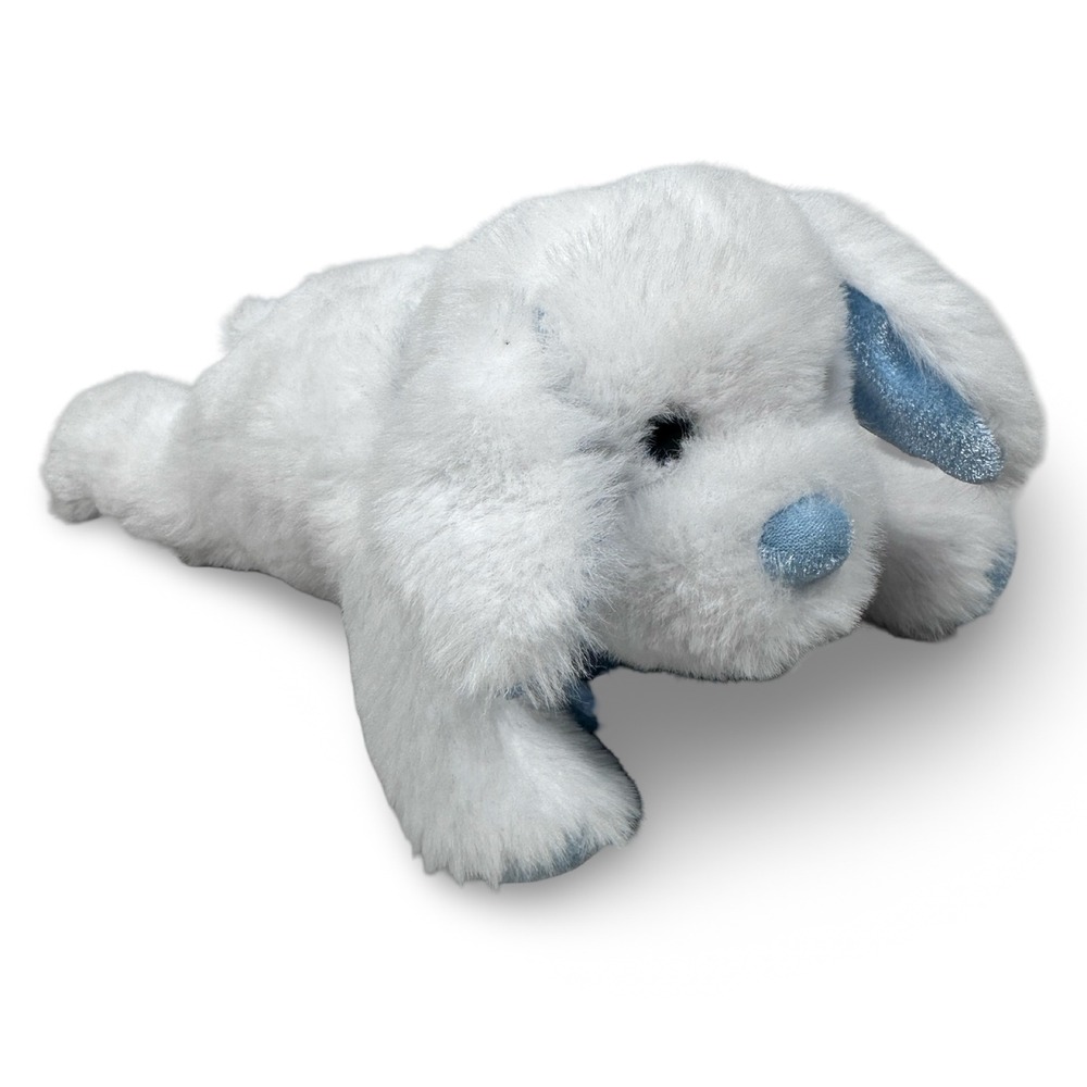 Two Blind Brothers White Blue Guide Dog Plush Snowy Stuffed Animal Braille